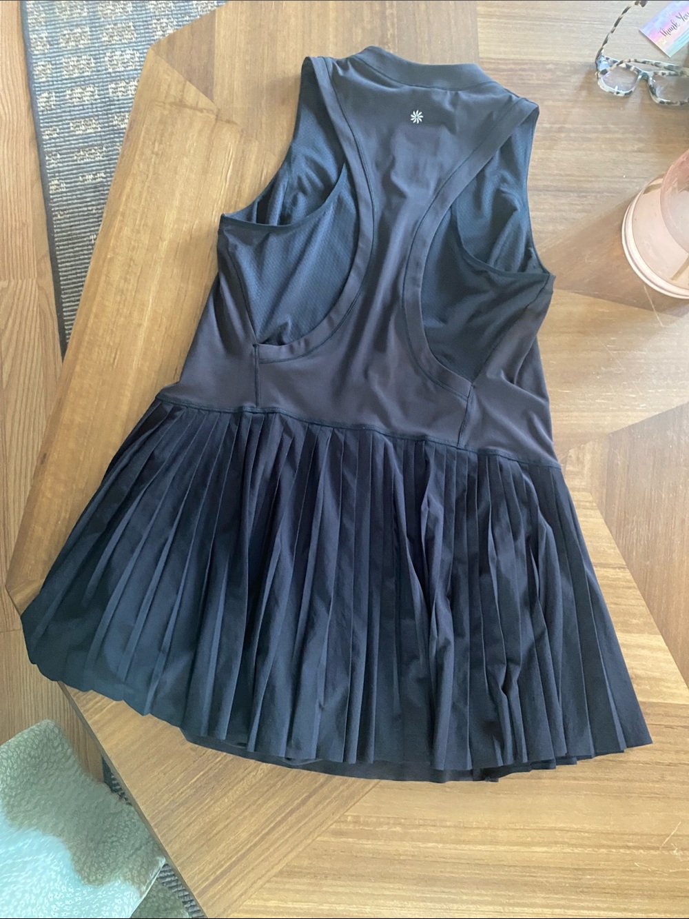 Athleta Black Sleeveless Pleated-Panel Mini tennis Dress - Picture 8 of 10